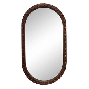 Oval Vintage Brown Frame Mirror XR5040-1220